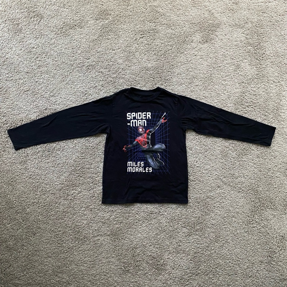 Marvel Kids Long Sleeve Tee with Spider-Man Graphic - Black